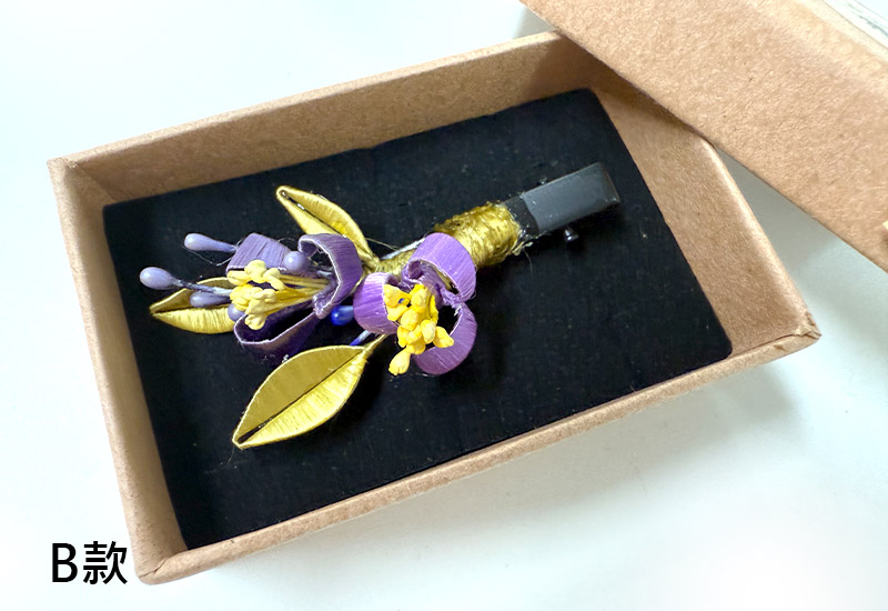 翼藝纏花福飾 -傳統紅春仔花(玫瑰叢)夾/胸針/髮梳